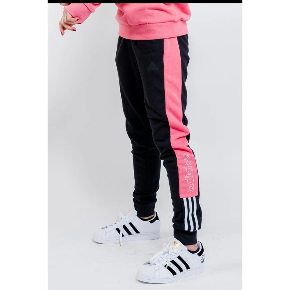 NWT Adidas Women's Small Linear Tricot Pants Joggers Sweatpants Cuffed $50